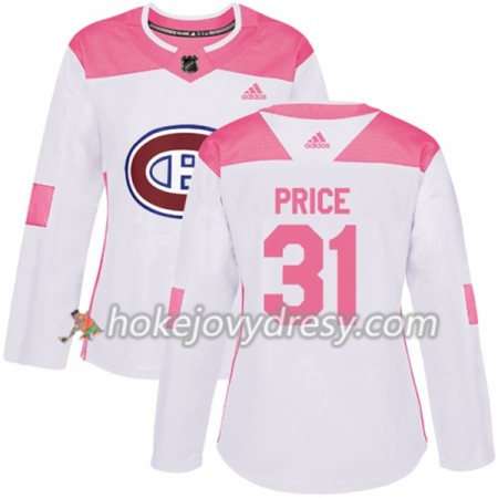 Dámské Hokejový Dres Montreal Canadiens Carey Price 31 Bílá 2017-2018 Adidas Růžová Fashion Authentic